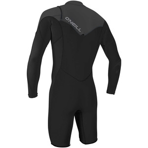 O'Neill Hammer 2mm Chest Zip Long Sleeve Shorty Wetsuit BLACK / GRAPHITE 4928